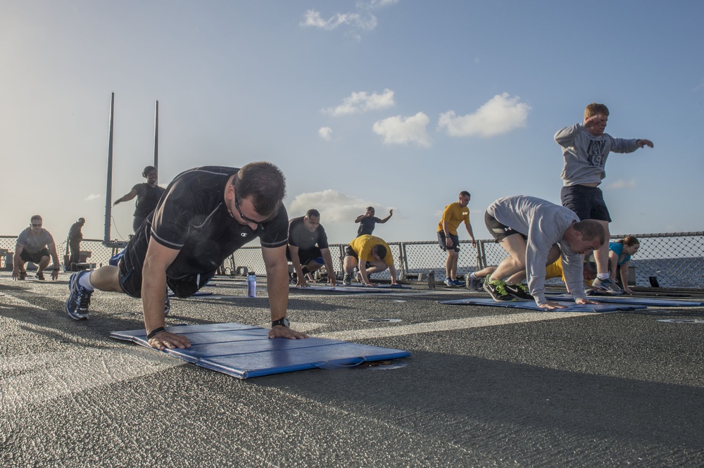 USS Laboon command physical training