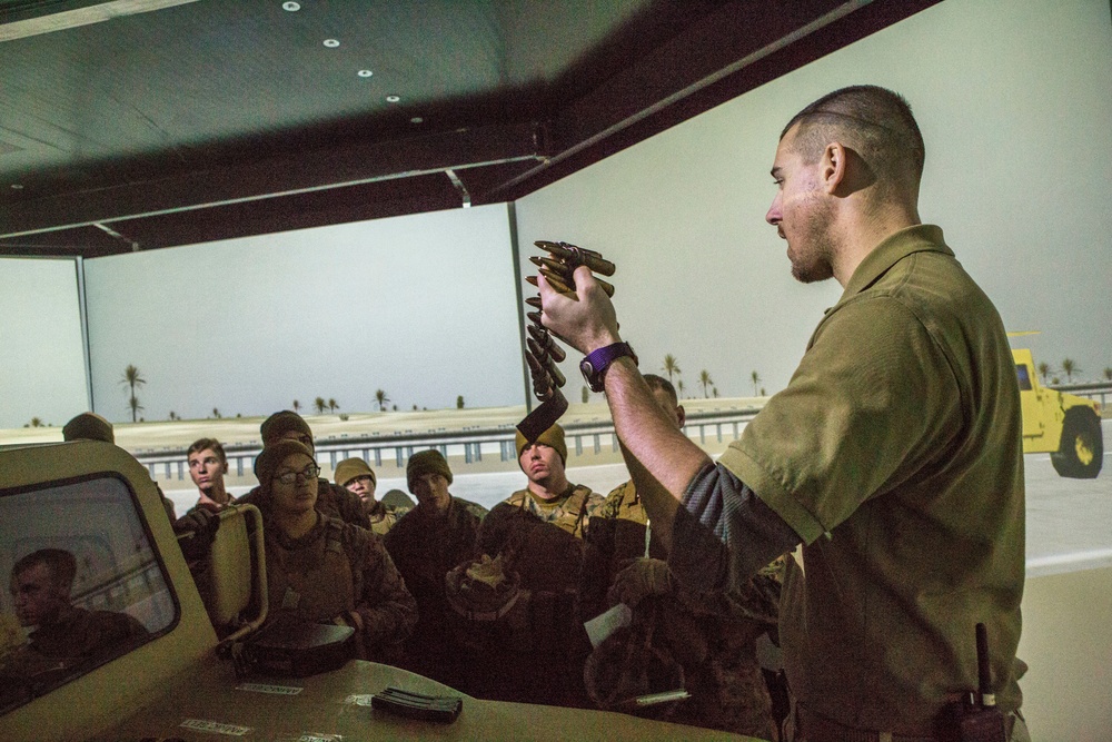 2nd Transportation Support Battalion Marines participate in Combat Convoy Simulator Training