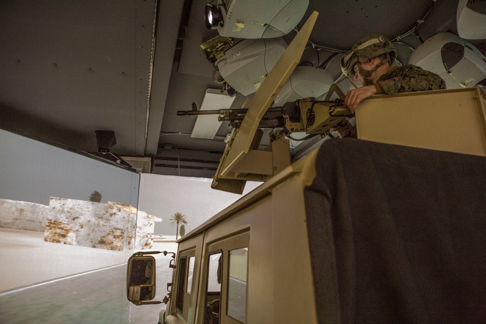 2nd Transportation Support Battalion Marines participate in Combat Convoy Simulator Training