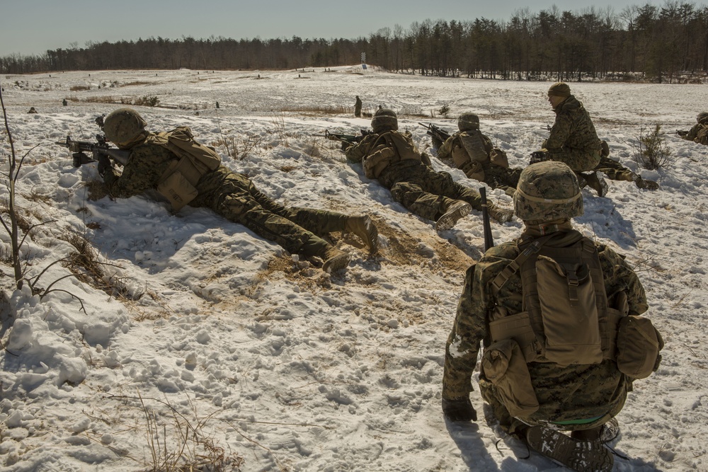 1/8 Marines conduct dry fire attack training at Quantico, Virginia