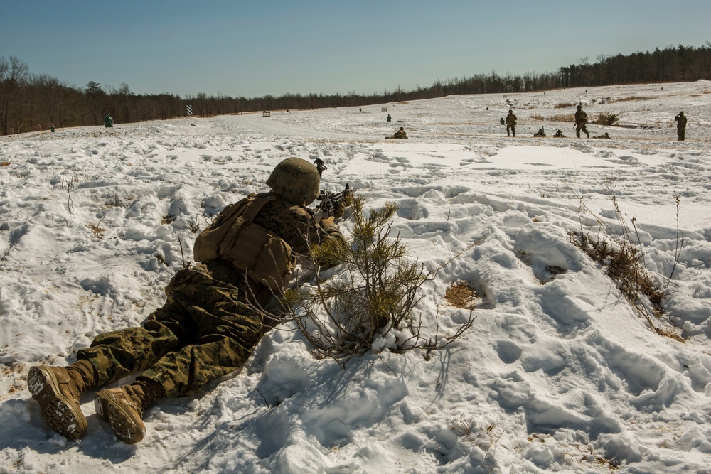 1/8 Marines conduct dry fire attack training at Quantico, Virginia