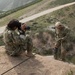 US military combat cameramen practice rappelling techniques