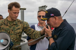 USS Makin Island places call to the International Space Station