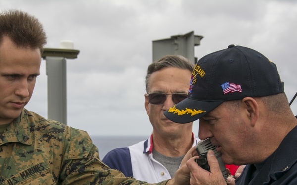 USS Makin Island places call to the International Space Station