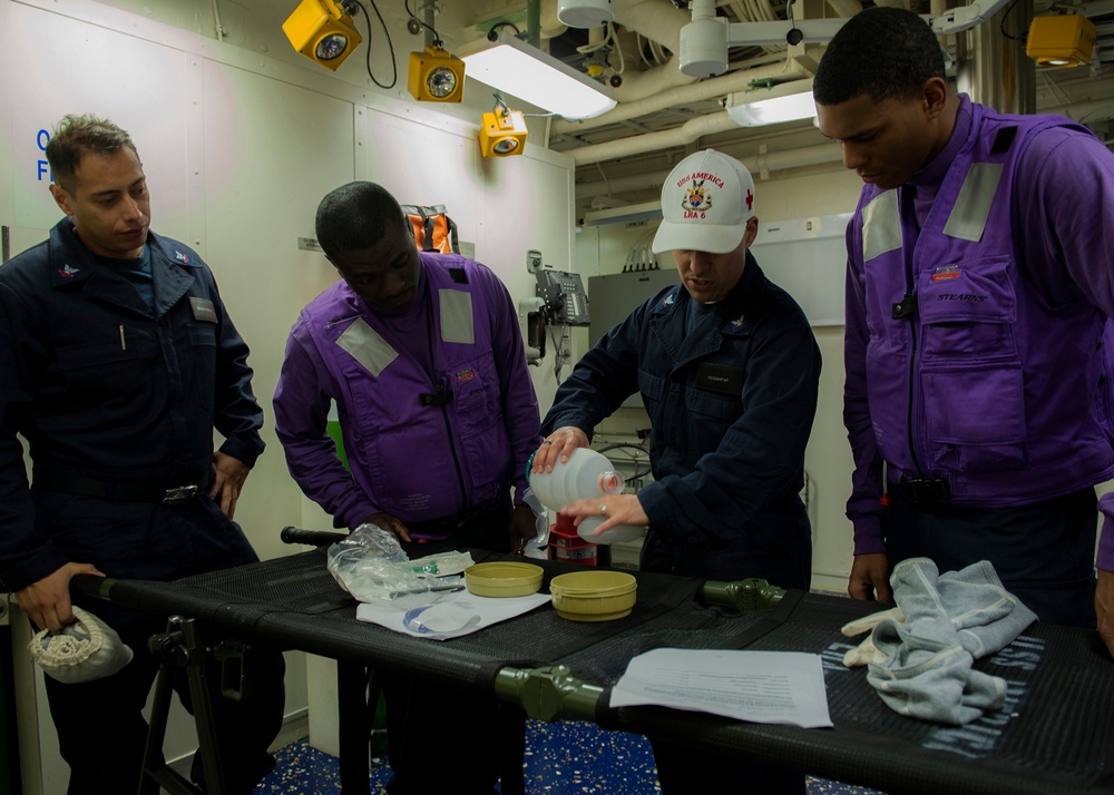 USS America general quarters drill