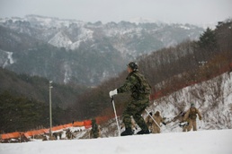 Snow skiing mobility training for Marines