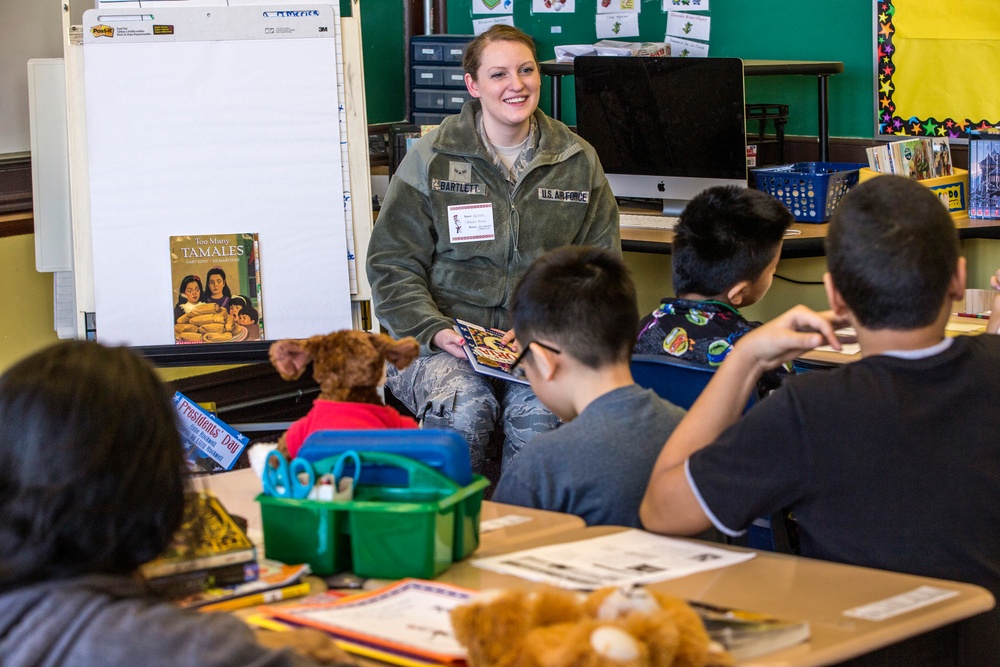 Airman volunteers in Read Across America