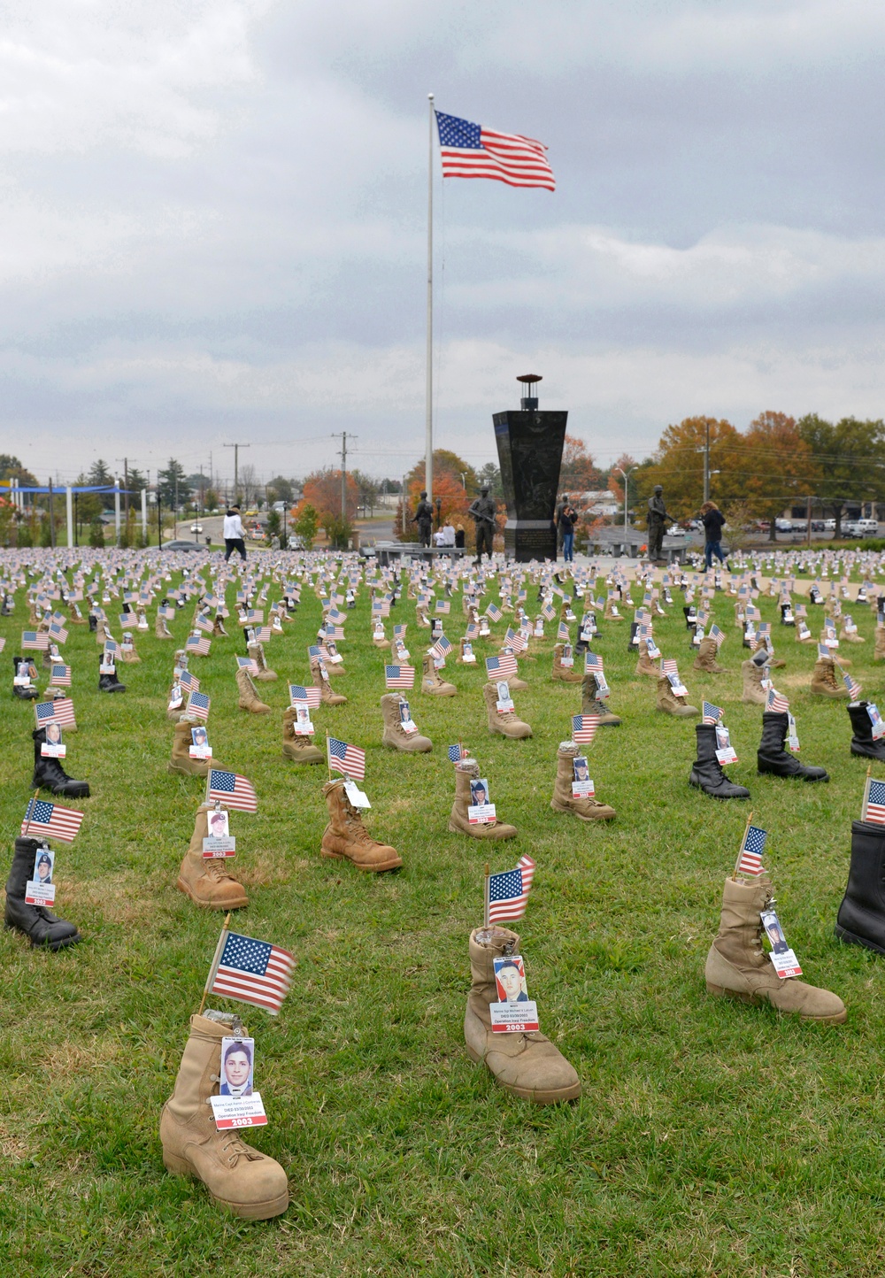 Military Survivor Appreciation Week boot display