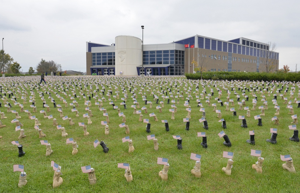 Military Survivor Appreciation Week boot display