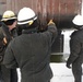 Coast Guard marine inspectors walkthrough moored vessels in Toledo