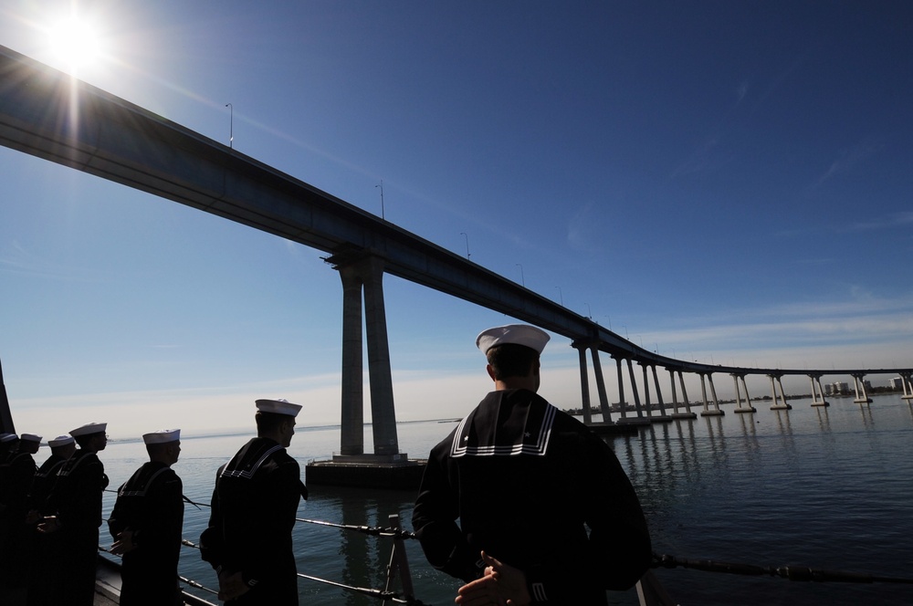 USS San Diego maiden deployment homecoming
