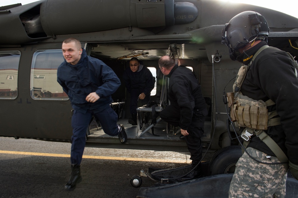 Alaska Military Youth Academy cadets fly with the Alaska Army National Guard