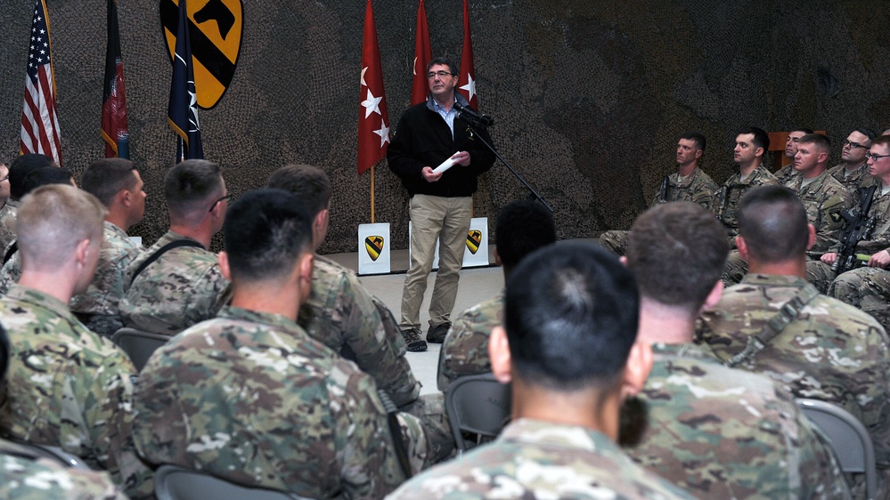 SecDef thanks service members during first official KAF visit
