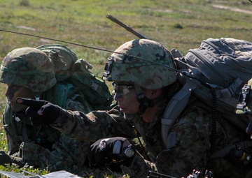 Japanese soldiers participate in combat training as part of Iron Fist 2015