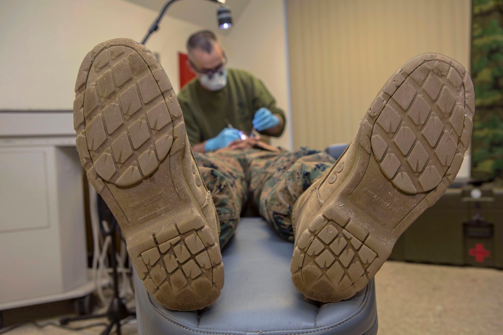 US Marines receive dental treatment during Deployment For Training exercise