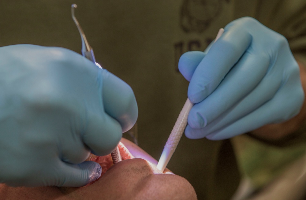 US Marines receive dental treatment during Deployment For Training exercise