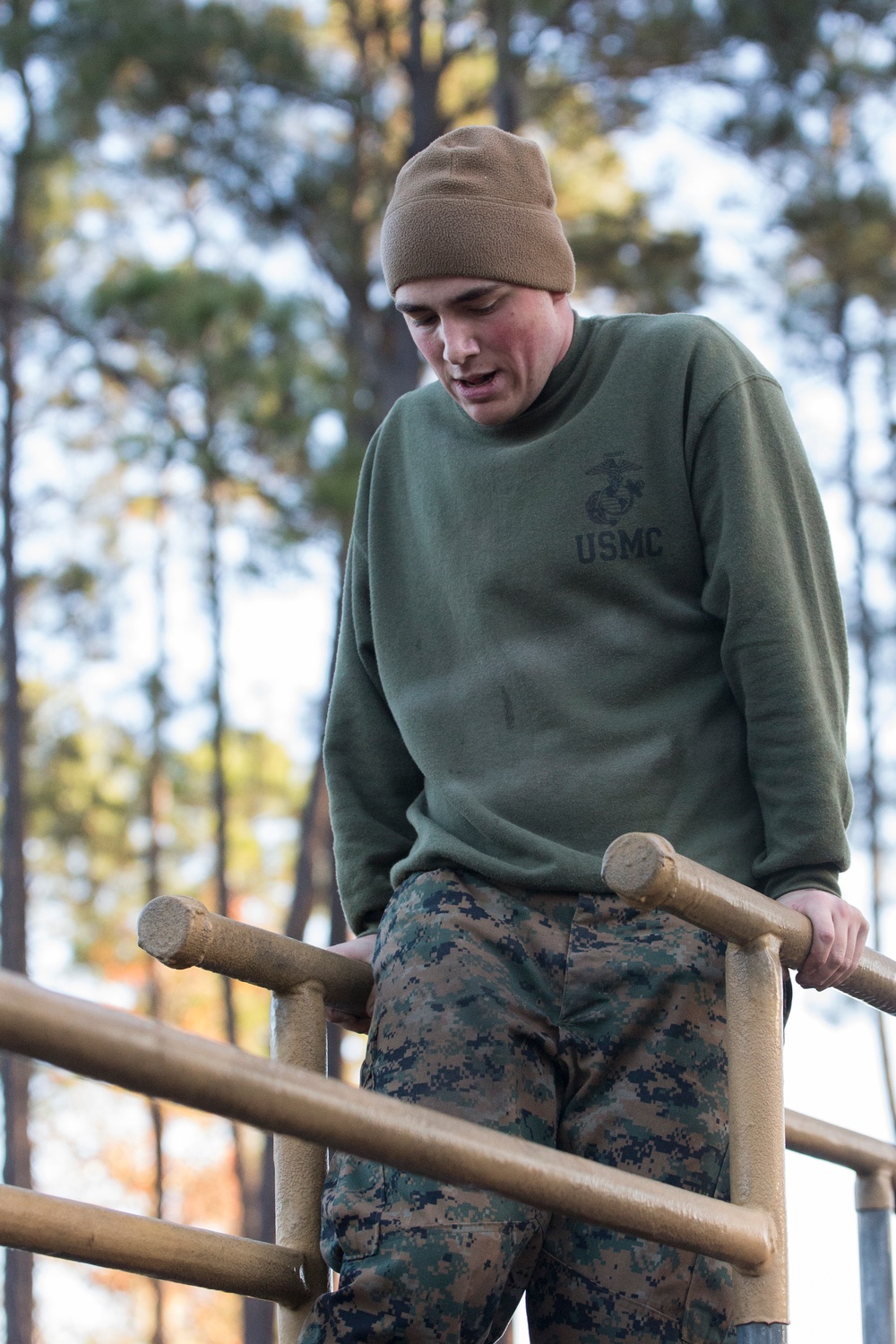Marine recruits physically challenged on Parris Island’s Confidence Course