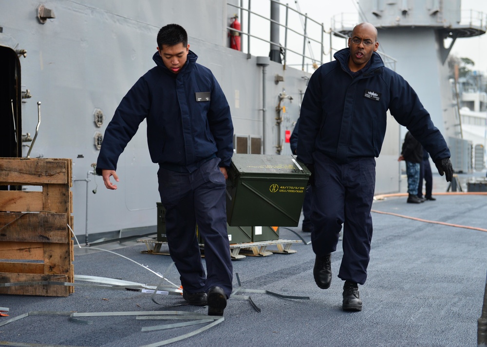 USS Blue Ridge preparations