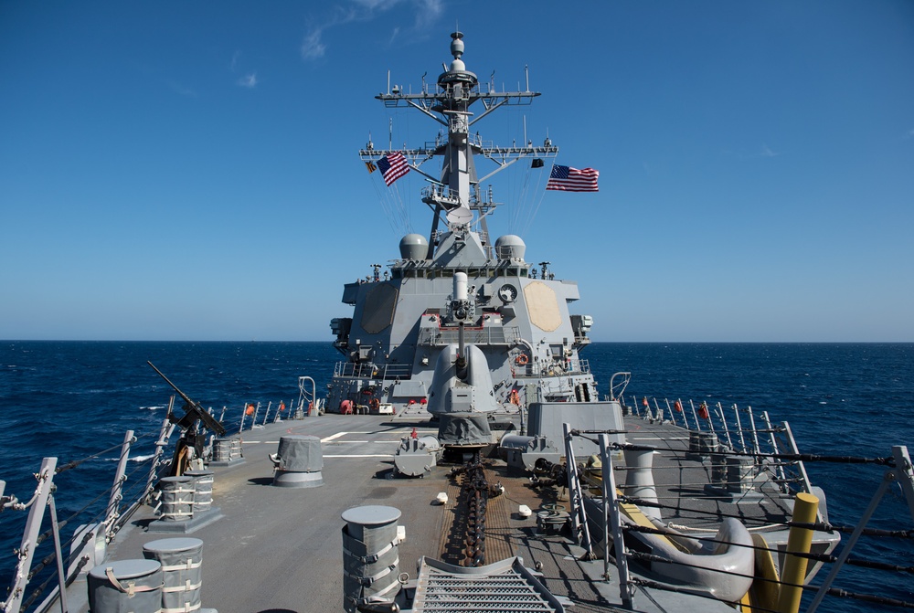 USS Donald Cook transits the Mediterranean Sea