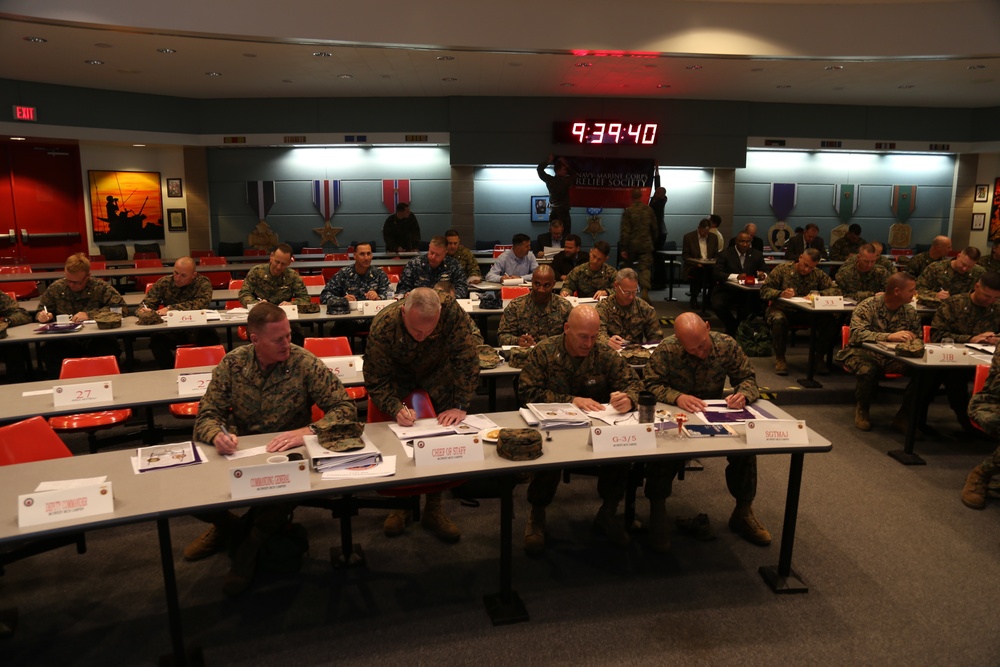 Camp Pendleton Commanding General and area commanders Navy-Marine Corps Relief Society active fund drive signing
