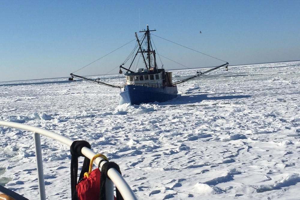 Coast Guard crew frees fishing vessel from ice