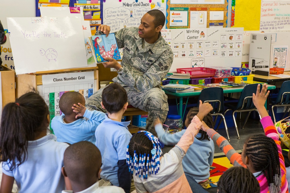Airman participates in Read Across America