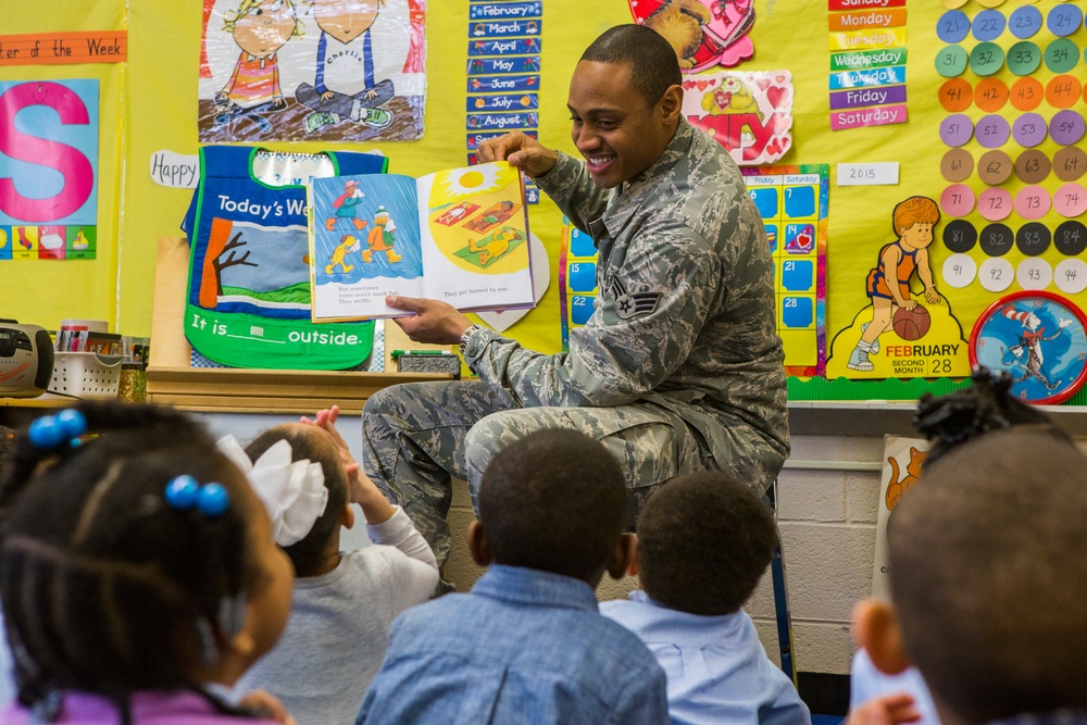Airman participates in Read Across America
