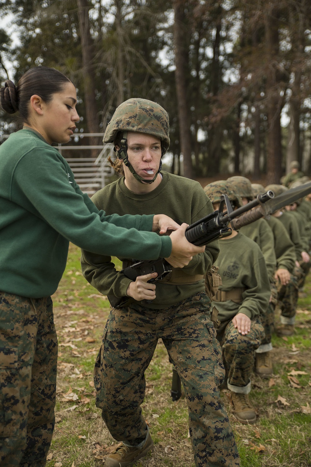 Marine recruits conquer Parris Island bayonet assault course