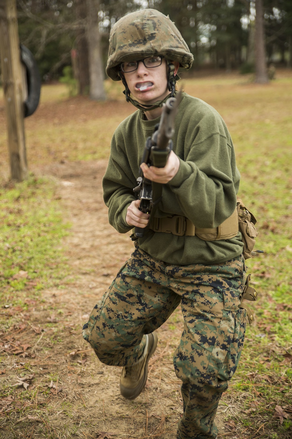 Marine recruits conquer Parris Island bayonet assault course