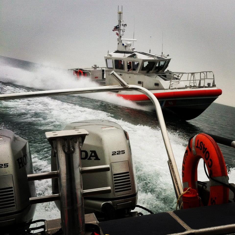 Two-boat training on Lake Erie