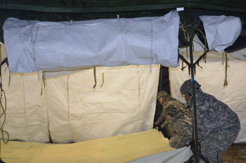 Setting the tent floors