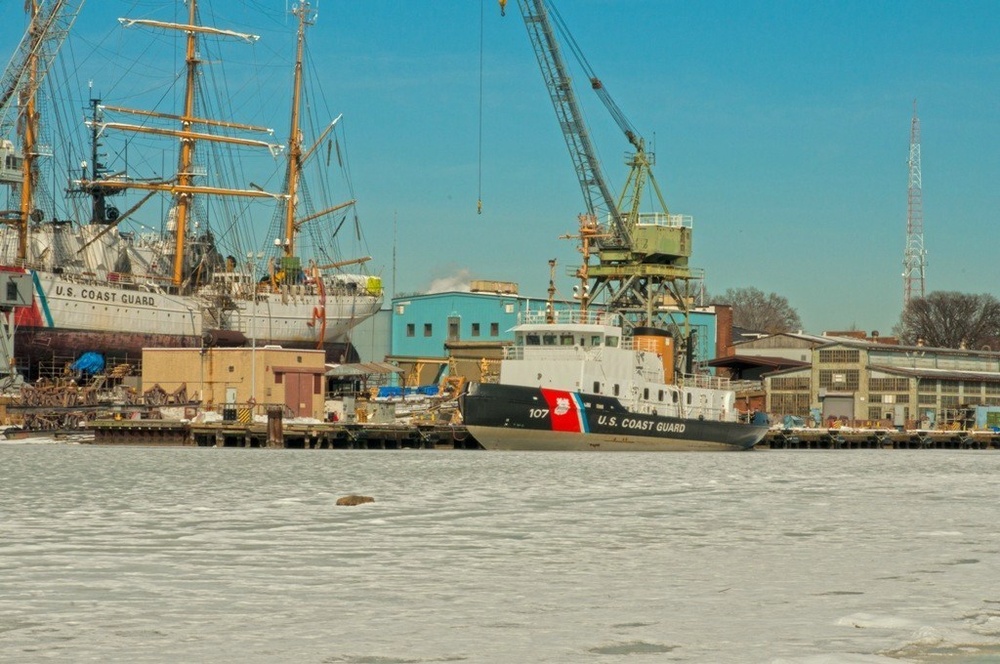 CGC Penobscot Bay Arrives at Coast Guard Yard