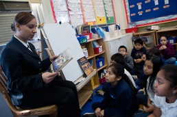 Sailors takes part in Read Across America in NYC