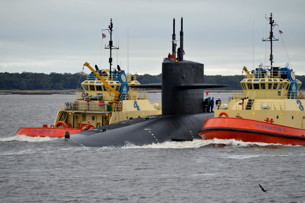 USS Rhode Island (SSBN 740) returns to Naval Submarine Base Kings Bay