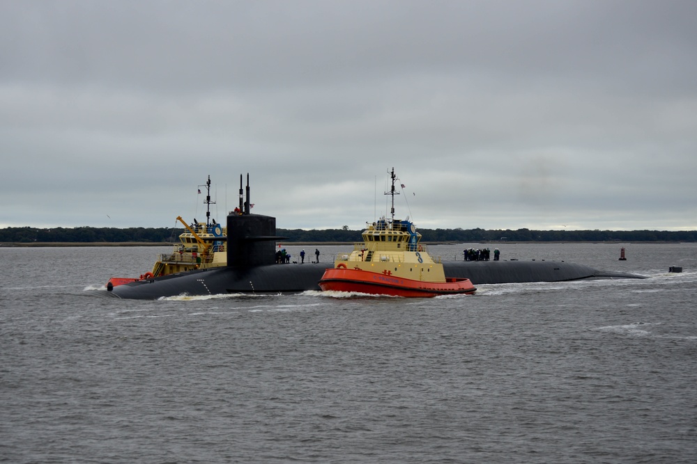 USS Rhode Island (SSBN 740) returns to Naval Submarine Base Kings Bay