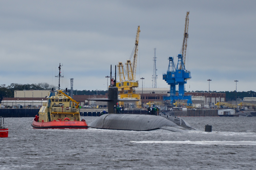 USS Rhode Island (SSBN 740) returns to Naval Submarine Base Kings Bay