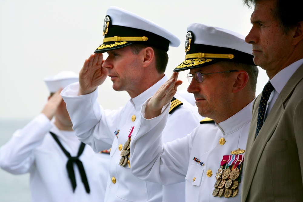 USS Sampson wreath laying ceremony