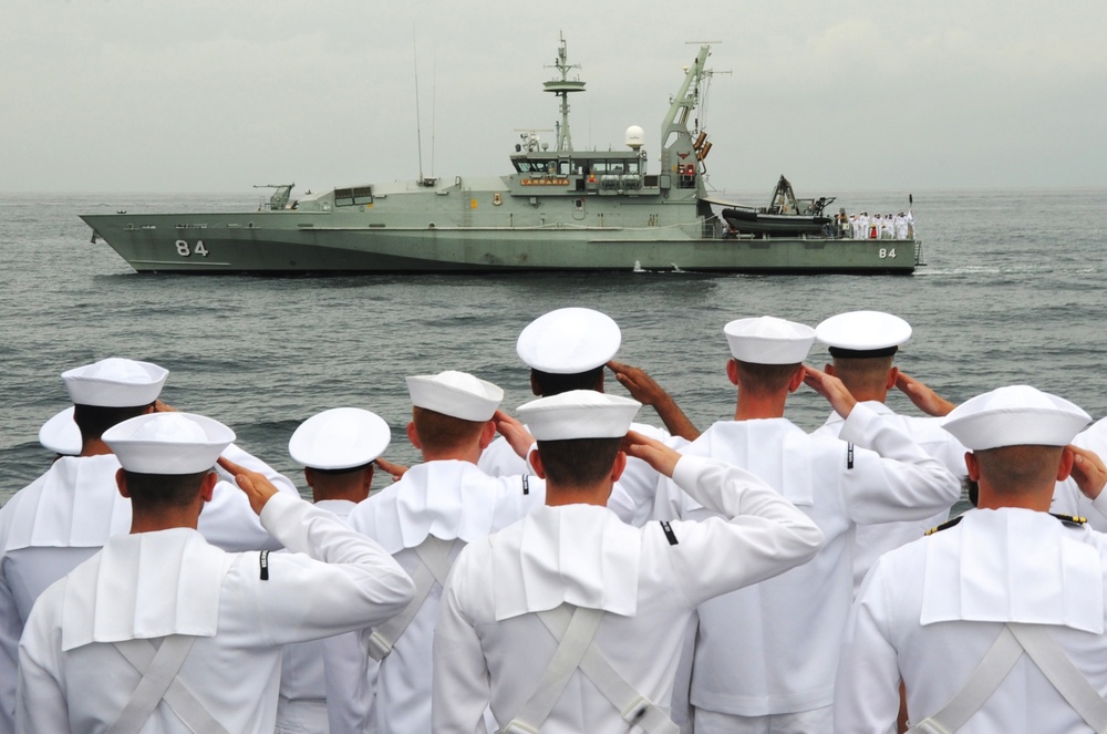 USS Sampson wreath laying ceremony