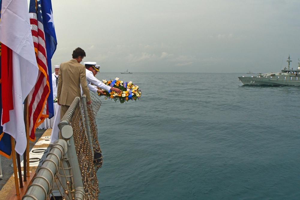 USS Sampson wreath laying ceremony