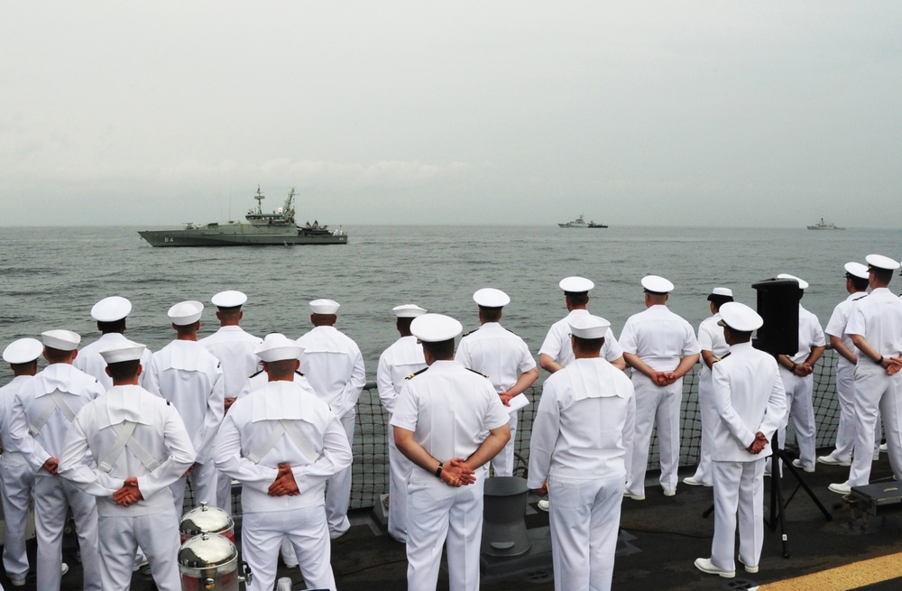 USS Sampson wreath laying ceremony