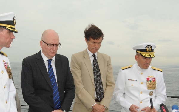 USS Sampson wreath laying ceremony