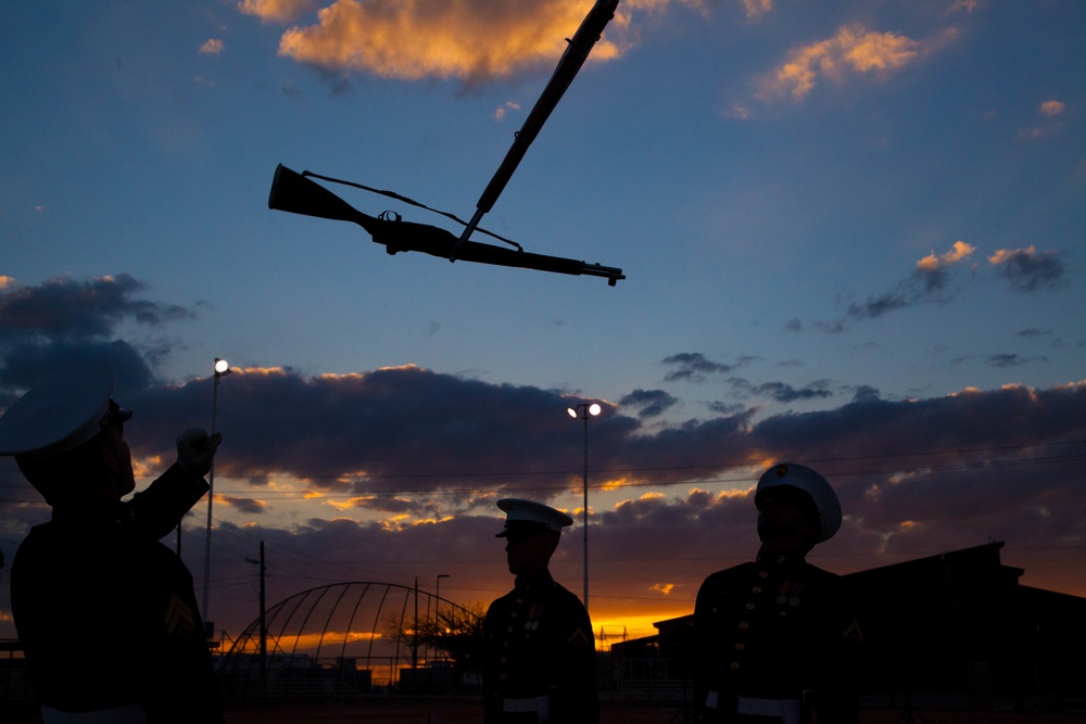 Marines from Silent Drill Platoon Training at MCAS Yuma