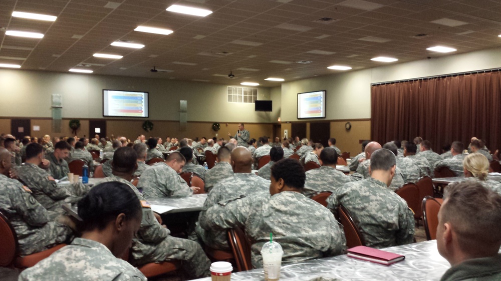 Logisticians from all over Fort Hood gathered for the 1st Quarterly Officer Professional Development