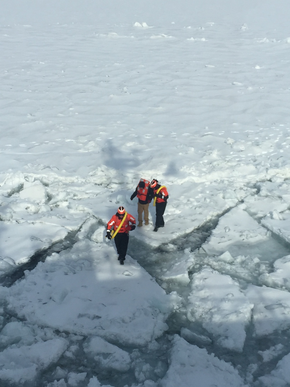 USCGC Neah Bay rescues man on frozen Lake St. Clair