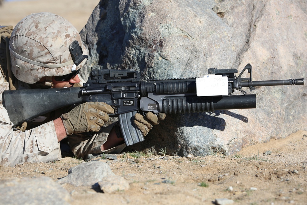 Integrated Task Force infantry Marines conduct offensive operations pilot test at Twentynine Palms