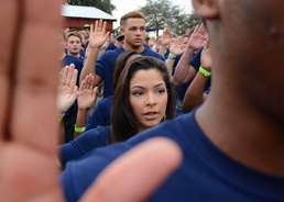 100 future Navy Sailors take enlistment oath at Houston Rodeo