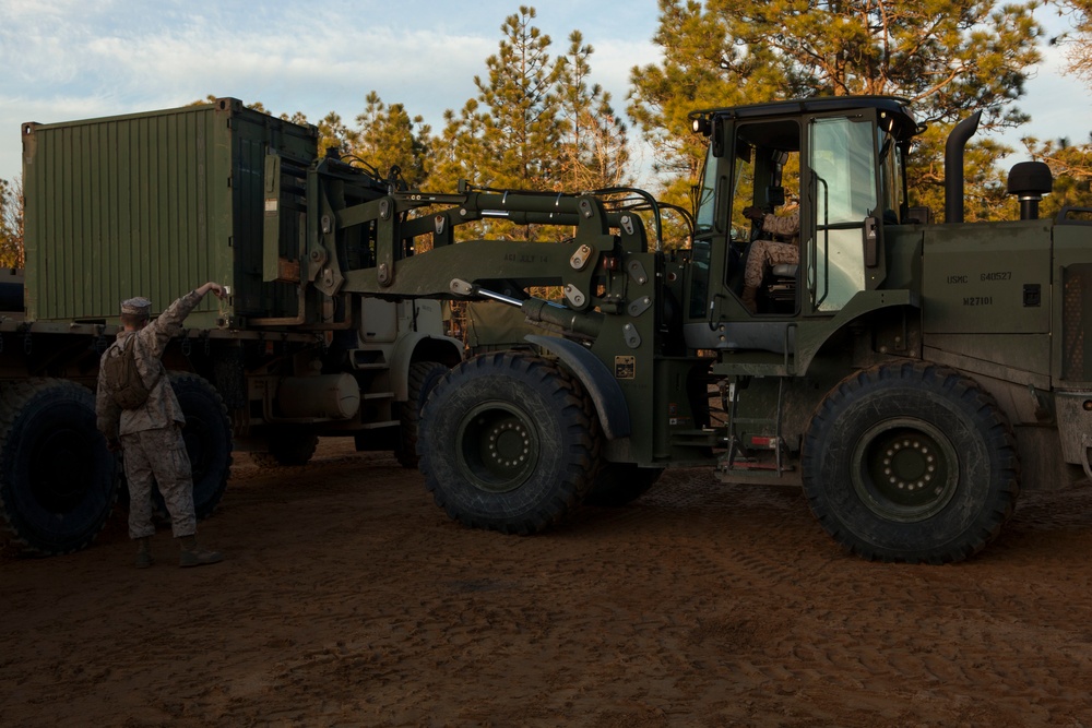 2nd Transportation Support Battalion Marines provide logistical support to 10th Marine Regiment during Operation Rolling Thunder