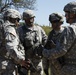 Command Sgt. Maj. Gregory S. Chatman speaks to other command sergeants major during a general officer visit