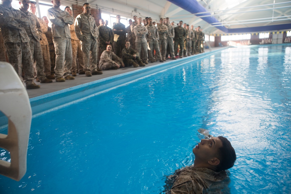 Marines get their feet wet during swim qualification