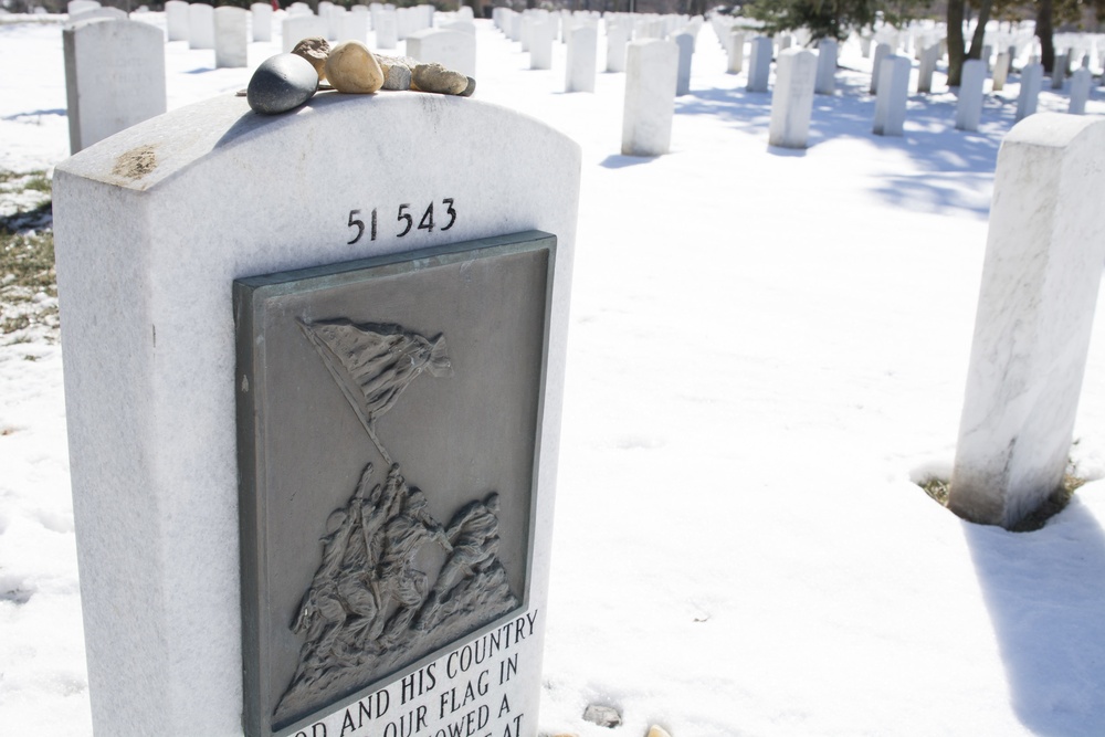 Iwo Jima, Arlington National Cemetery linked by three flag-raising Marines
